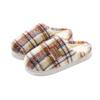 Color matching cotton slippers men's autumn and winter indoor home thick bottom velvet warm couple confinement wool shoes women