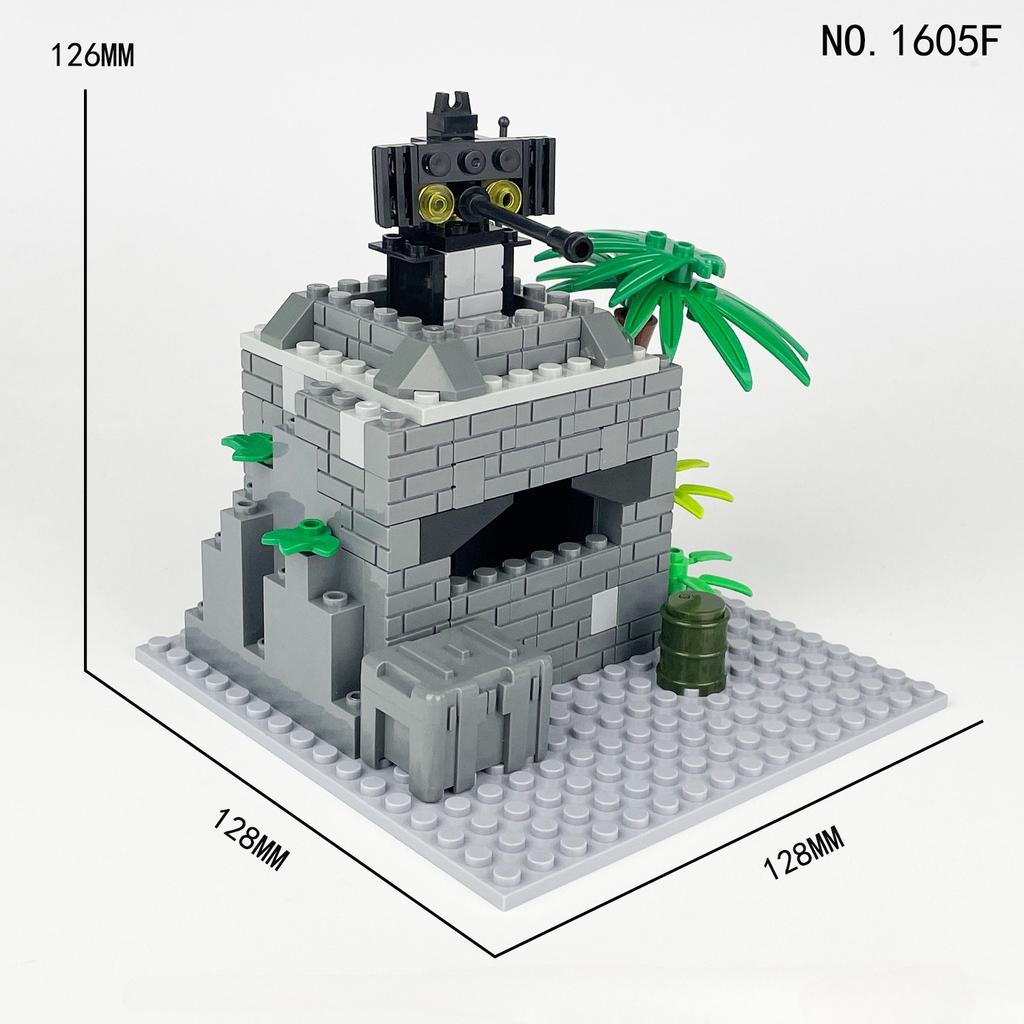 Children's Building Block Assembly Military Base Wilderness Fortress Watchtower Post Model Set Educational MOC Toy Boys Gift
