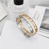 Gold Plated Titanium Steel Roman Numeral Bracelet for Women - Korean Style Fashion Couples' Accessory