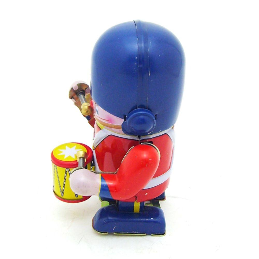 Drumming Robot Wind Up Walking Robot Iron Metal Vintage Mechanical Clockwork  Christmas Gift