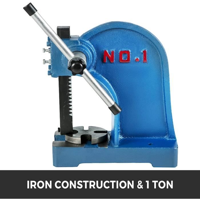 Machine Presse Manuelle - VEVOR - 1 Tonne - Hauteur de travail 110 mm - Plaque d'enclume 90 mm