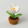 Tulip Crochet Flowers Pot Cute Knit Flower Creative Crochet Plant Pot Tulips Knitting Flower Car Table Home Decor