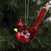 Durable Acrylic Christmas Red Bird Model Ornaments Hanging Pendant For Christmas Tree Wedding Holiday Home Party