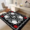 1PC Skull Dark Gothic Pattern Printed Carpet Rug for Living Room Bedroom Home Sofa Decoration,Non-slip Floor Mat Floor Mat