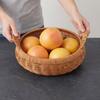 Plastic Round Rattan Storage Tray Large Capacity Dry Fruit Storage Tray  Living Room