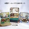 ZKEIZU Miniature Dollhouse Wooden DIY Hut Box Winter Rabbit Journey Assembly Kit Kit, Theater, (Winter Walk)
