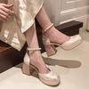 Wind Bag Head Sandals Women's New 2025 Spring and Summer Mary Jane Single Shoes New Chinese High Heels Women's Sandals