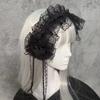 Frilled Lace Headband Rose Flower Frilled Headdress New Gothic Lolita Headband  Women Hair