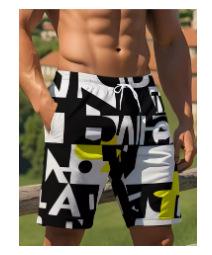 Summer Novel 2025, Men s Shorts with 3D Printed Beach Shorts Hawaiian Sports Shorts S