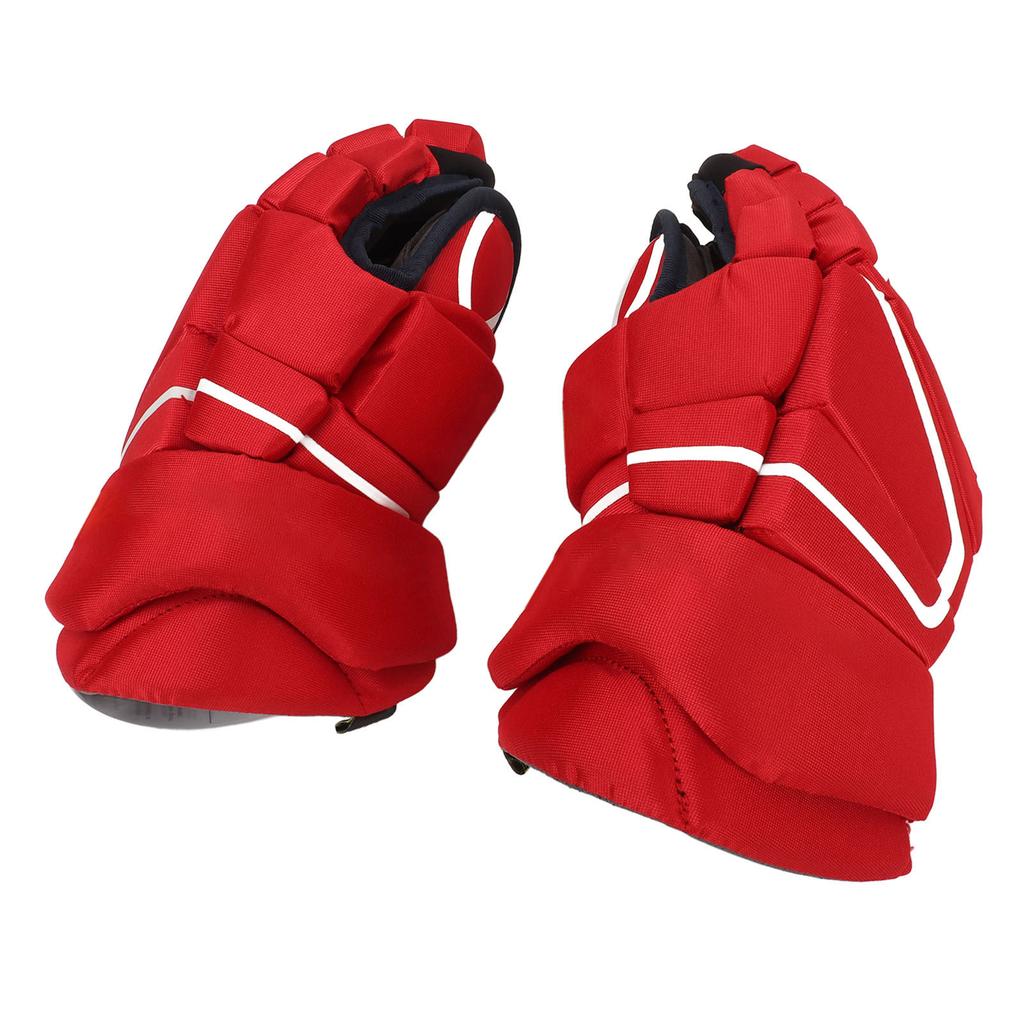 1 Pair Red Ice Hockey Gloves Hand Protection Adult Ice Hockey Gloves for Roller Skating 8 inches