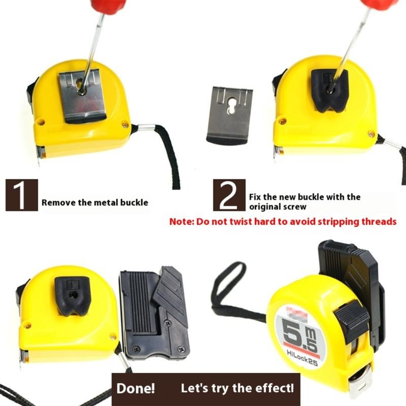 Universal Tape Measure Safety Clip With Detachable Carabiner Loop Measure Belt Attachments For Tool Belt Accessory