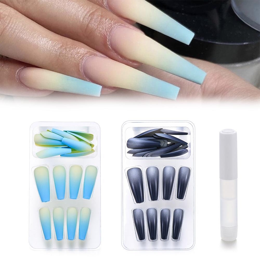 

Acrylic Extension Manicure Matte Coffin Fake Nail False Nails Nail Tips Ballerina Nail