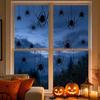 Web Window Sticker Halloween Spider Static Cling, Black Silhouette Glass Wall Sticker, No Residue Self-Adhesive Decorations Spooky Decal, Decor