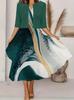 European Style Women Long Skirt Twopiece Set With Floral Print And Vneck For Casual Wear