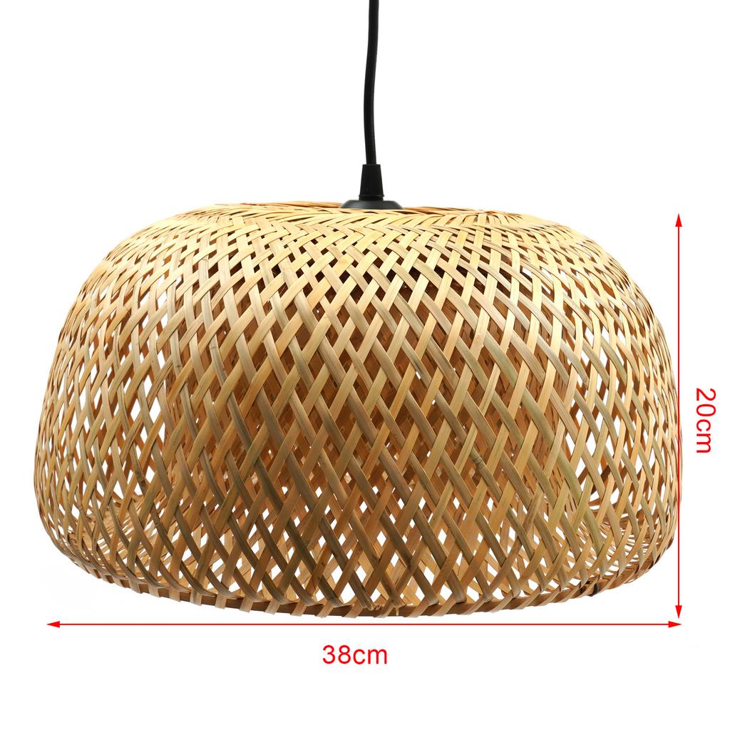 Wicker Rattan Fixture Vintage Style Light Bamboo Ceiling Lamp Pendant Hanging Light For Home Decor Pendant Light
