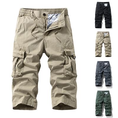 Herren Locker sitzende Shorts mit mehreren Taschen, Outdoor Casual Cropped Pants