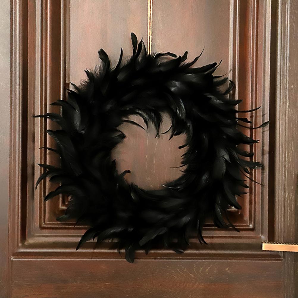 Halloween  Wreath Black  Door Wreath for Halloween Party Decoration