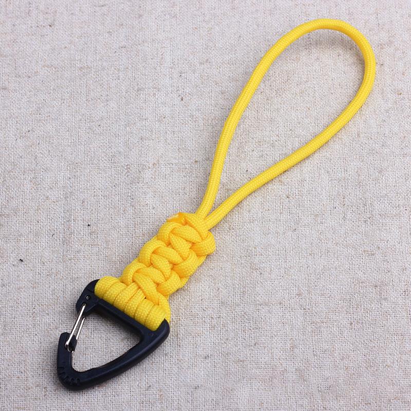 1Pcs 20cm 6 Styles Paracord Keychain Military Braided Nylon Lanyard Metal Triangle Buckle High Strength Parachute Cord Carabiner