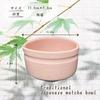 Ale-net Matcha Bowl, 11.5 x 11 x 7.5cm (H), Peach-lacquered Katakuchi Matcha Bowl, Mino Ware, Made in Japan