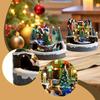 Christmas Lighted House Decor Desktop Xmas Decor LED Snow Castle Ornament Christmas Decoration for Festivals Mantel Shop Window