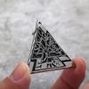 Vintage Stainless Steel Unisex Single Side Triangle Tree of Life Pendant Necklace