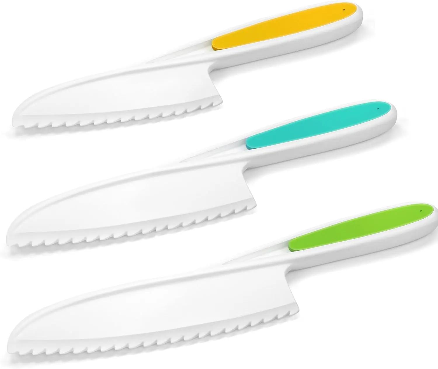 

17 Pieces Kids Cooking Set Real Montessori Kitchen Tools Toddler Safe Serrated Edges with Plastic Knife Cutting Board Scissors