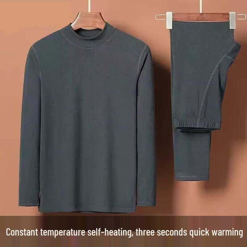 Unisex Double-Sided German Velvet Base Layer Set for Autumn, Winter & Spring