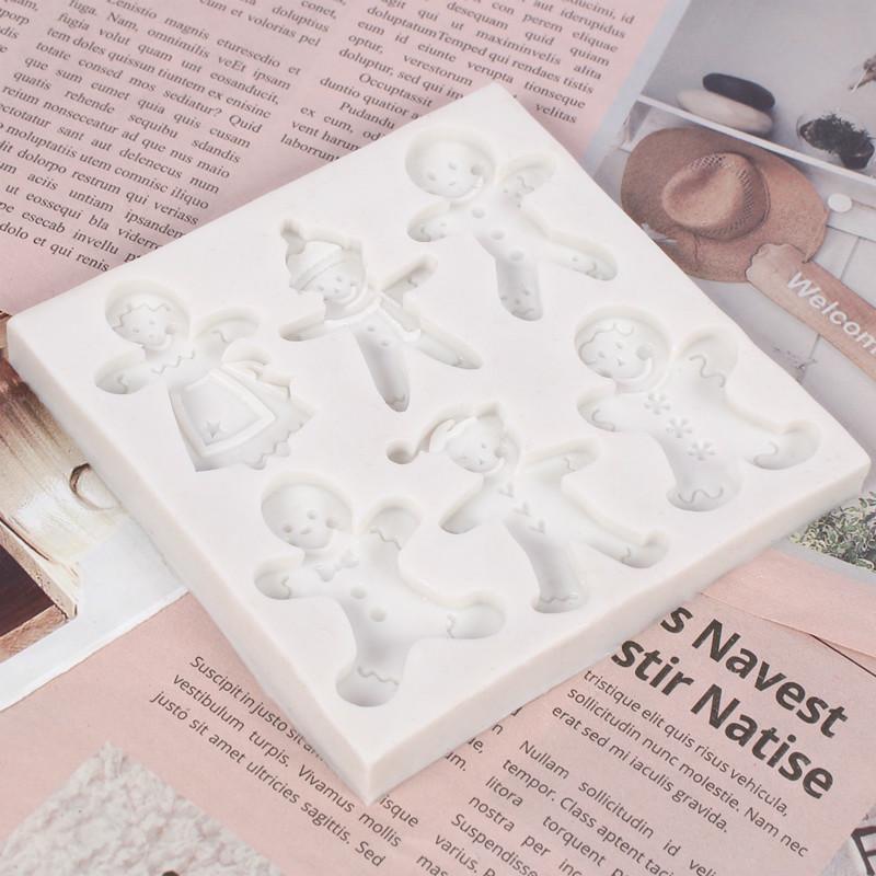 1Pc Gingerbread Man Christmas Series Mold Food Grade Silicone Mold Chocolate Candy Clay Mold Kitchen Cooking Tools