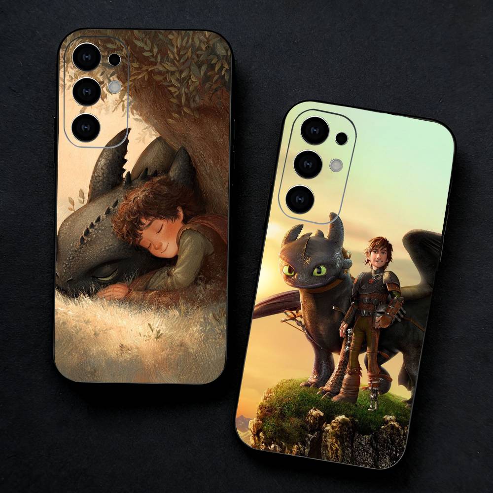 How To T-Train Your D-Dragon Phone Case For Samsung S25,24,23,22,30,21,10,9,Ultra,Plus,FE 5G Black Soft Case