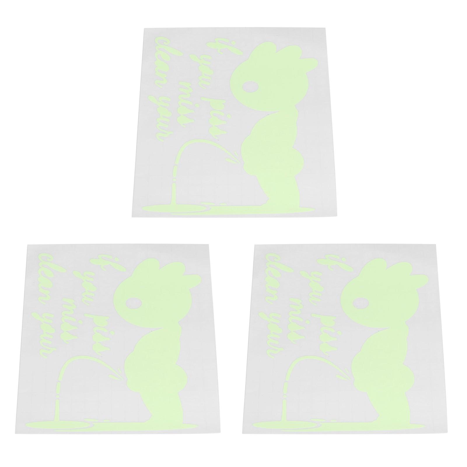 

3pcs Luminous Stickers Cute Pattern Waterproof Self Adhesive DIY Art Decals for Toilet Wall Window Decoration Craft