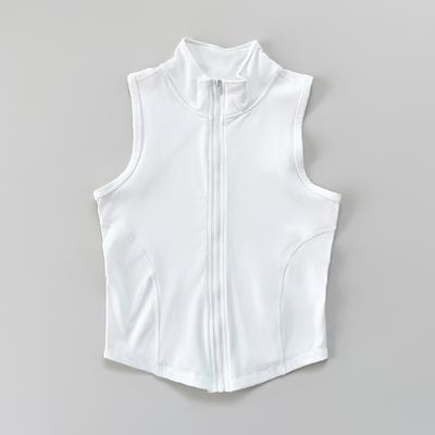 Women's Yoga Fitness Sports Clothing Sleeveless Stand Up Collar Zipper Exercise Vest Slender Fitness Vest