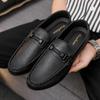 Men's Summer 2025 British-Style Casual Leather Loafers - Soft Sole, Trendy One-Step Drive Shoes