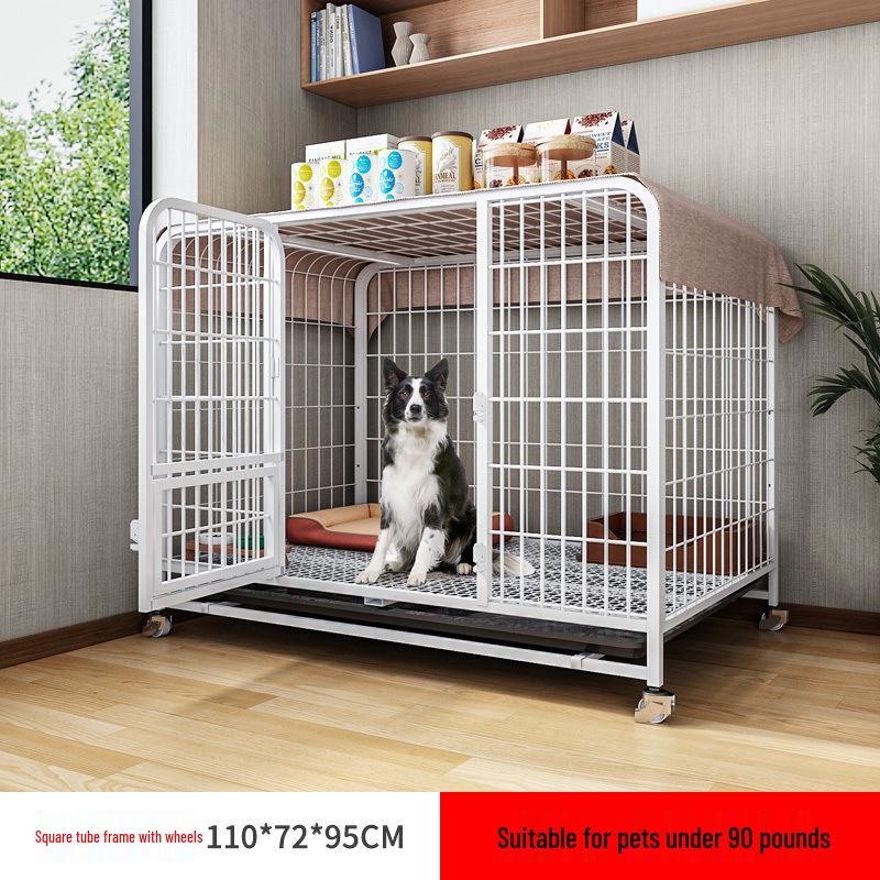 Indoor Dog Cage with Toilet for Medium to Large Breeds - Border Collie, Golden Retriever, Bichon