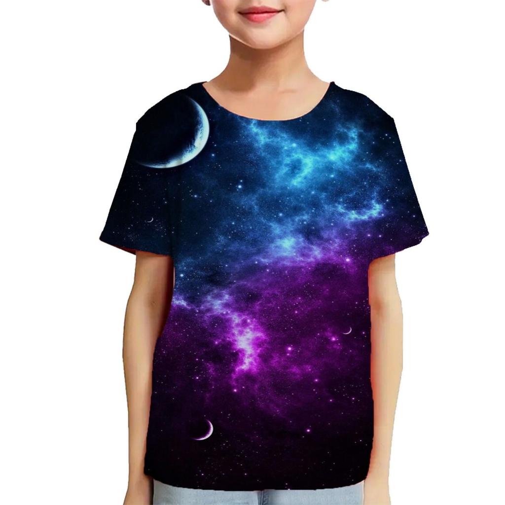 Fashion Children T-Shirts 3D Print Colorful Pattern Round Neck T-Shirts Casual Short Sleeve Tops Kids Tees Clothing