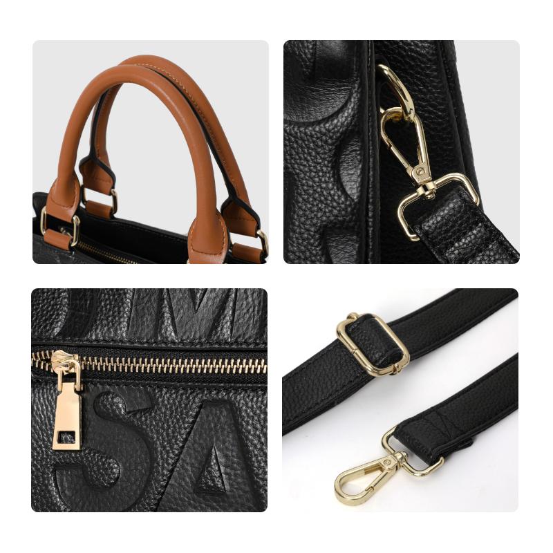 Aidrani  Genuine Leather Letter Design Women's Handbag 100% Cowhide Crossbody Bag with Large Capacity