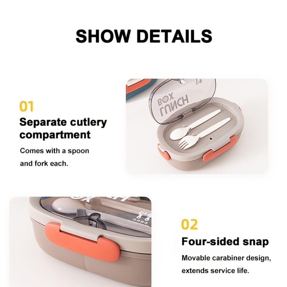 Bento Box Kettle Set, Suitable for Microwave Oven, Reusable Bento Box with Leak Proof Lid, Portable Fresh-keeping Lunch Box and Kettle