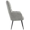 Vidaxl Armchair, Light Gray, Upholstered In Velvet