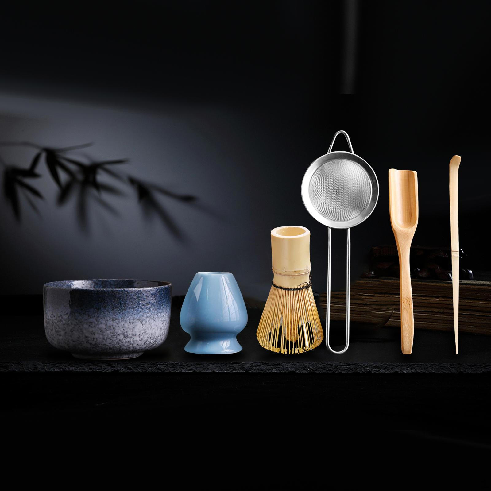 Набор бамбуковых венчиков и лопаток из 6 предметов для приготовления матчи с держателем C