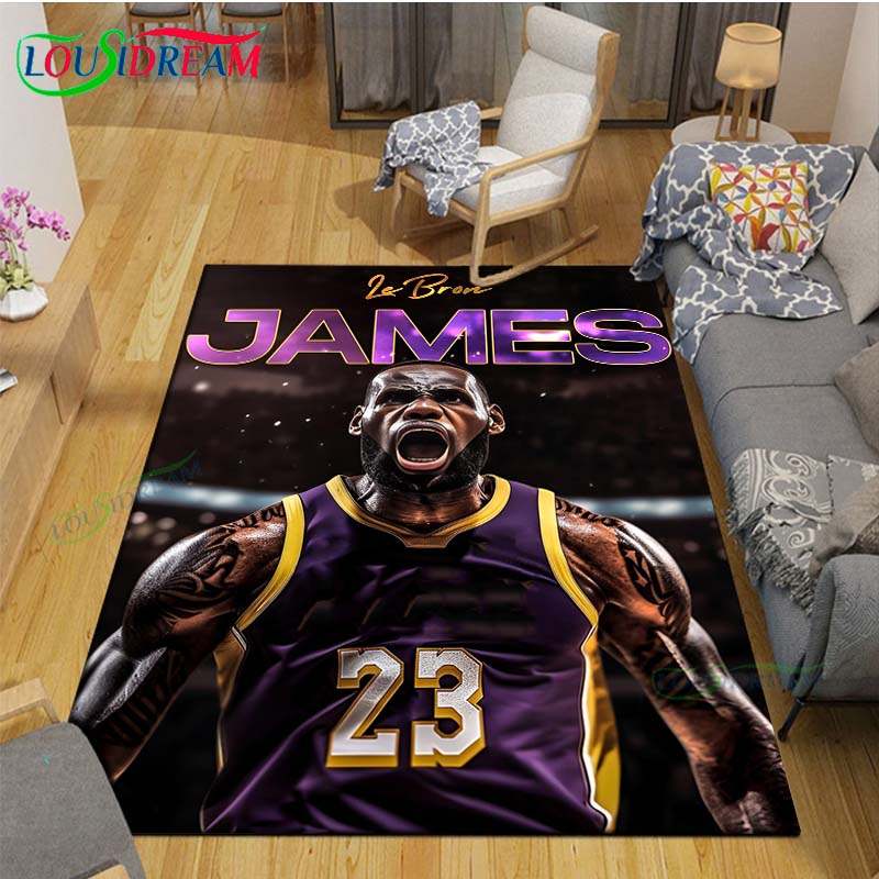 Basketball Star L-LeBron J-James K-Kobe Printed Carpet Outdoor Rug Area Rug Non-slip Carpet Bedroom Decor Carpet for Room Gift