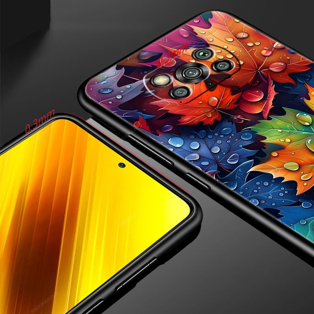 Cartoon Leaf Phone Case Cover for Xiaomi Poco F7 Ultra F6 F5 F4 F3 X6 X5 X4 X3 NFC C51 C55 M4 GT 5G Soft TPU Shell Fundas Capas