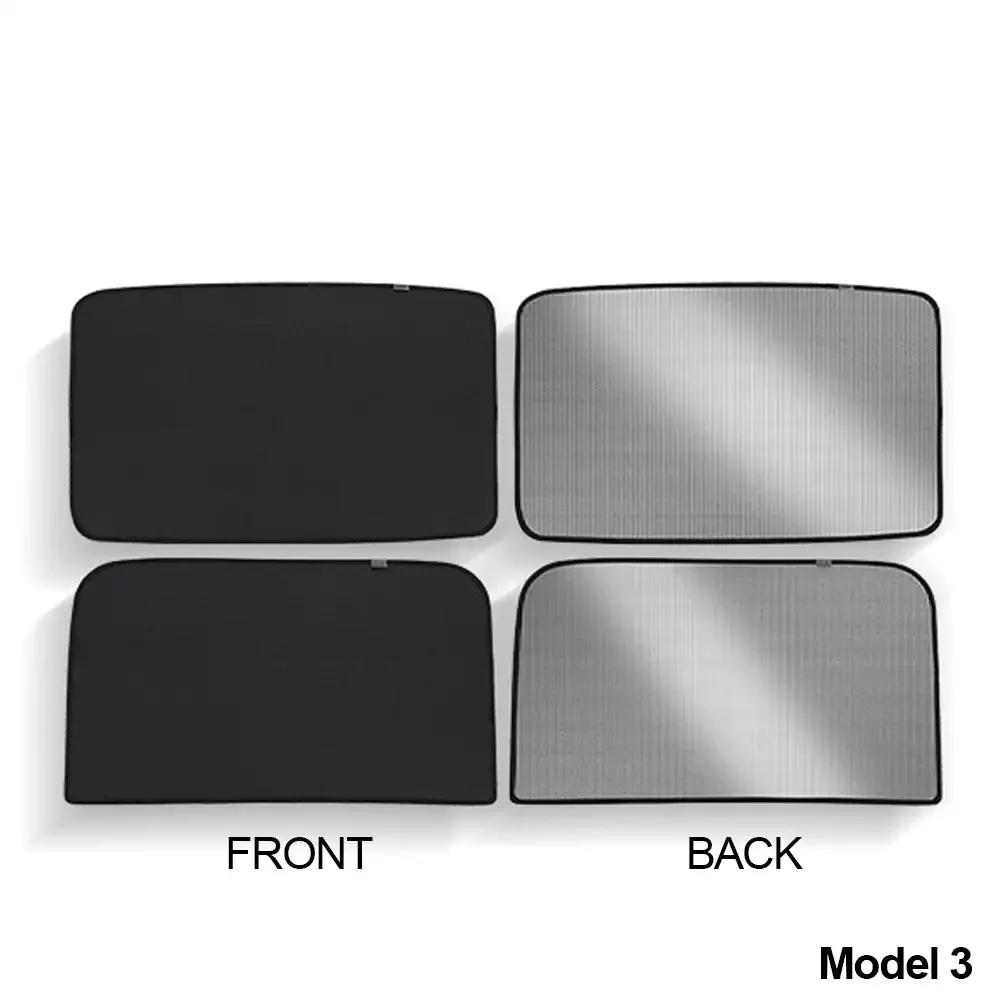 2 buc. Umbrelă de soare pentru acoperiș din sticlă pentru mașină, protecție solară, huse de trapă, trapă față spate, luminator de sticlă, răcire de vară pentru Tesla Model 3 Y