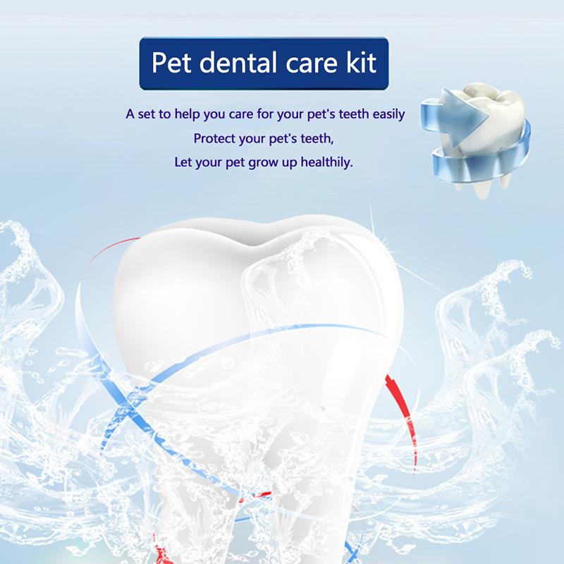 Pets Tartar Control Kit for Dogs Contains Toothpaste Toothbrush and Fingerbrush 4-Piece Dental Care