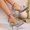 Fashion Super High Heels Gold Glitter Party Wedding Shoes Woman Sexy Pointed Toe Ankle Strap Pumps Women 2025 Stiletto Heeled Sandals