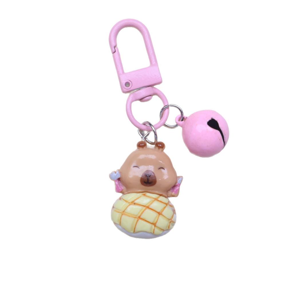 Cartoon Resin Bell Keychain and Bag Charm Pendant - Couple Ornament Gift