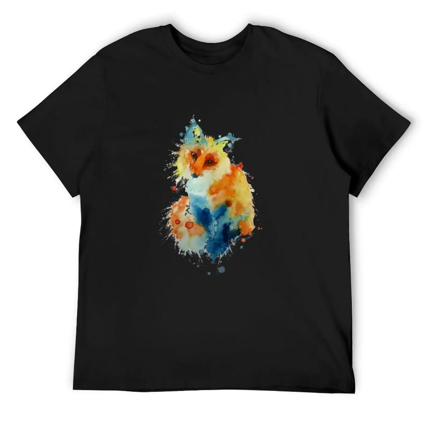 

Charlotte s Watercolour Fox (White) T-Shirt gifts for boyfriend shirts graphic custom shirt T-shirts man Men s cotton t-shirt XXXXXL чорний