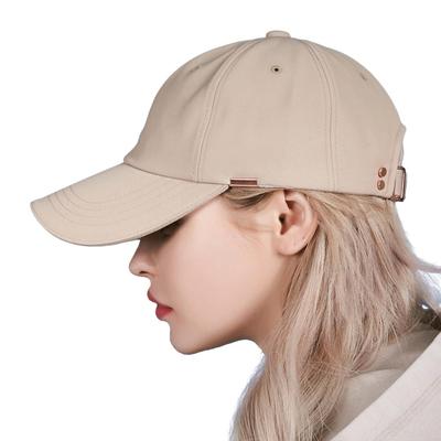 Roségoldene Double-Link Oversized Baseballkappe Beige [VARZAR]