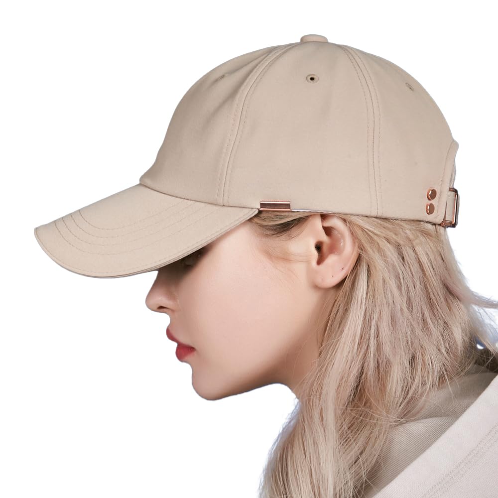 

Кепка-бейсболка из розового золота с двойным звеном оверсайз бежевая [VARZAR]