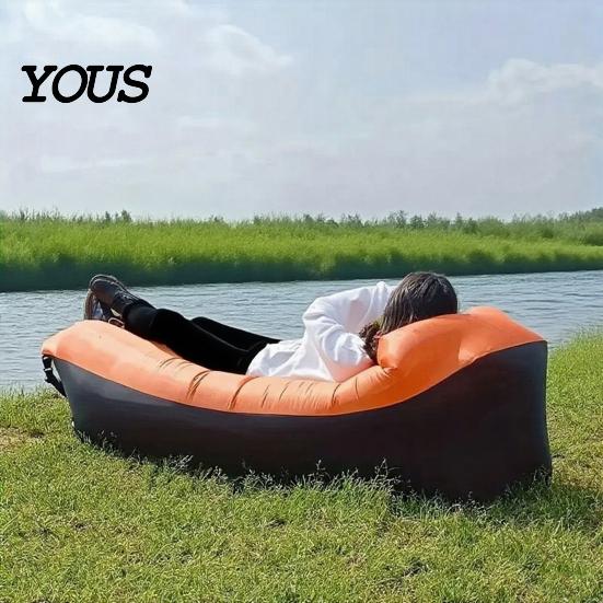 Tear-resistant Air Sofa Outdoor Inflatable Sofa, Portable Foldable Blow-up Couch, Anti Leakage Garden Chair Ergonomic Lounger for Outdoor, Beach,