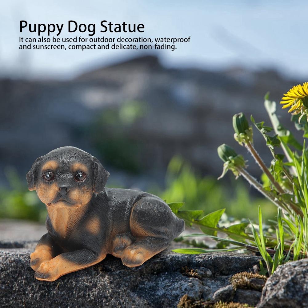 4PcsCelsiusSet   Cute Puppy Dog Statue Sculpture Ornaments Resin Craftwork Home Courtyard Garden Decoration