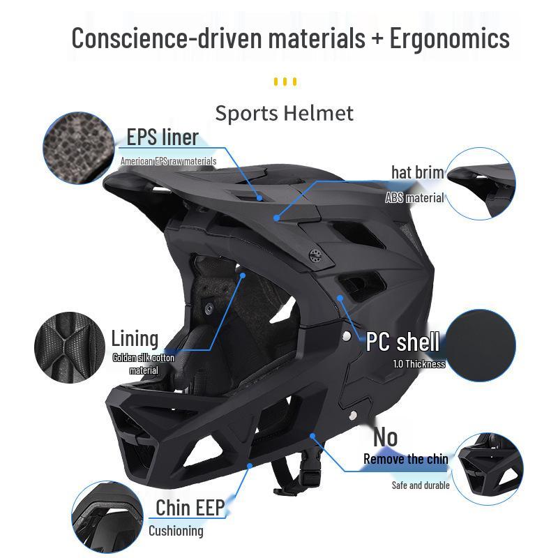 Adult Full-Face Mountain Bike Helmet for Off-Road and Racing